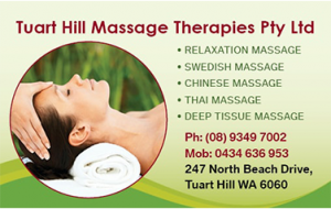 Tuart hill massage business cards